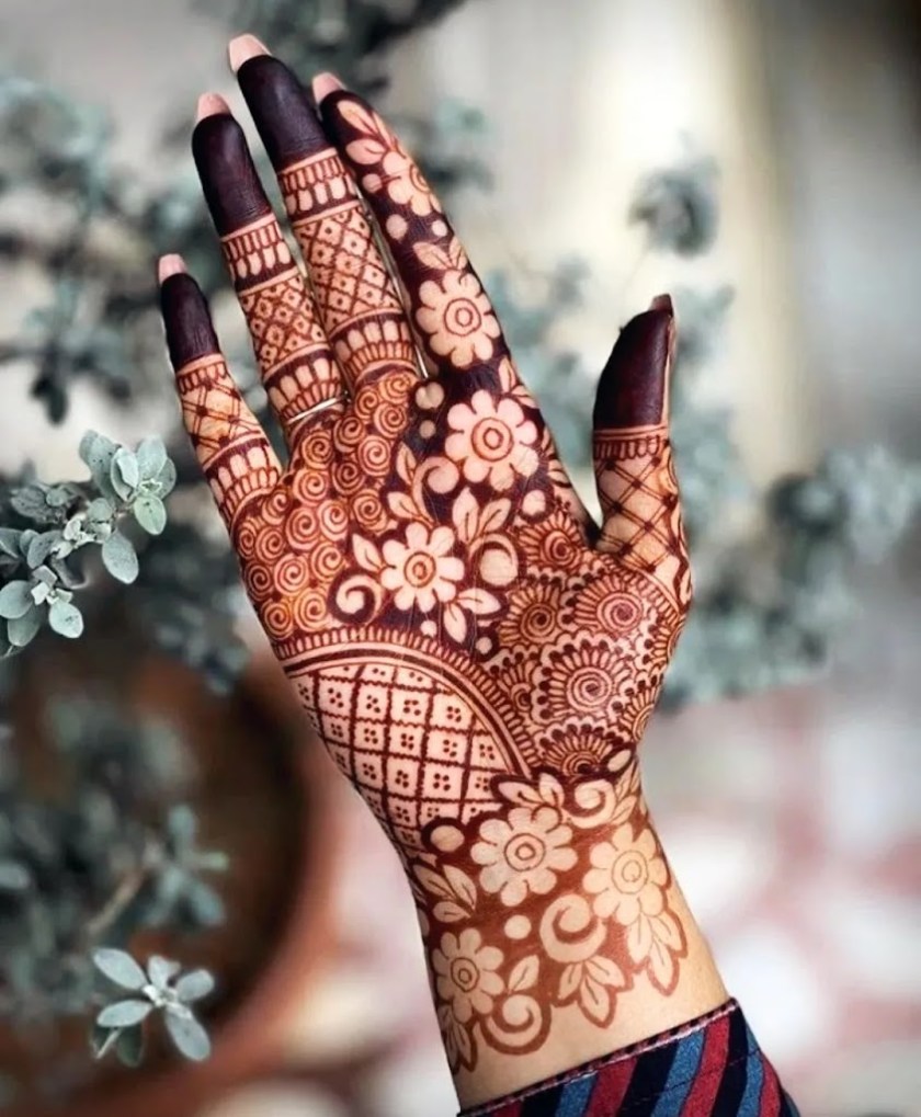 modern mehndi design for front hand