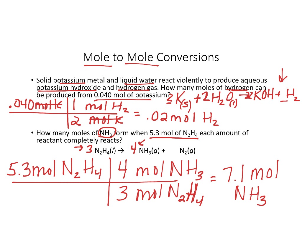 moles to moles calculator