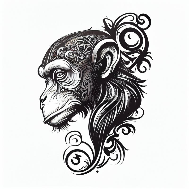 monkey tattoo tribal