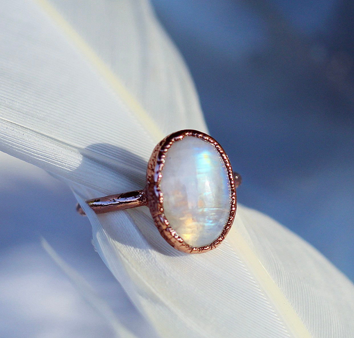 moonstone gemstone ring