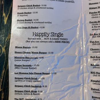 mooseknuckles bar & grill menu