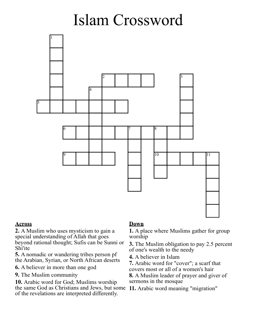 mosque leadership crossword