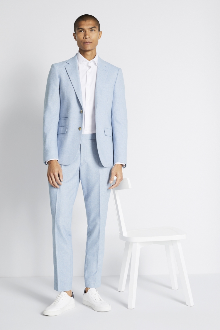 moss bros light blue suit