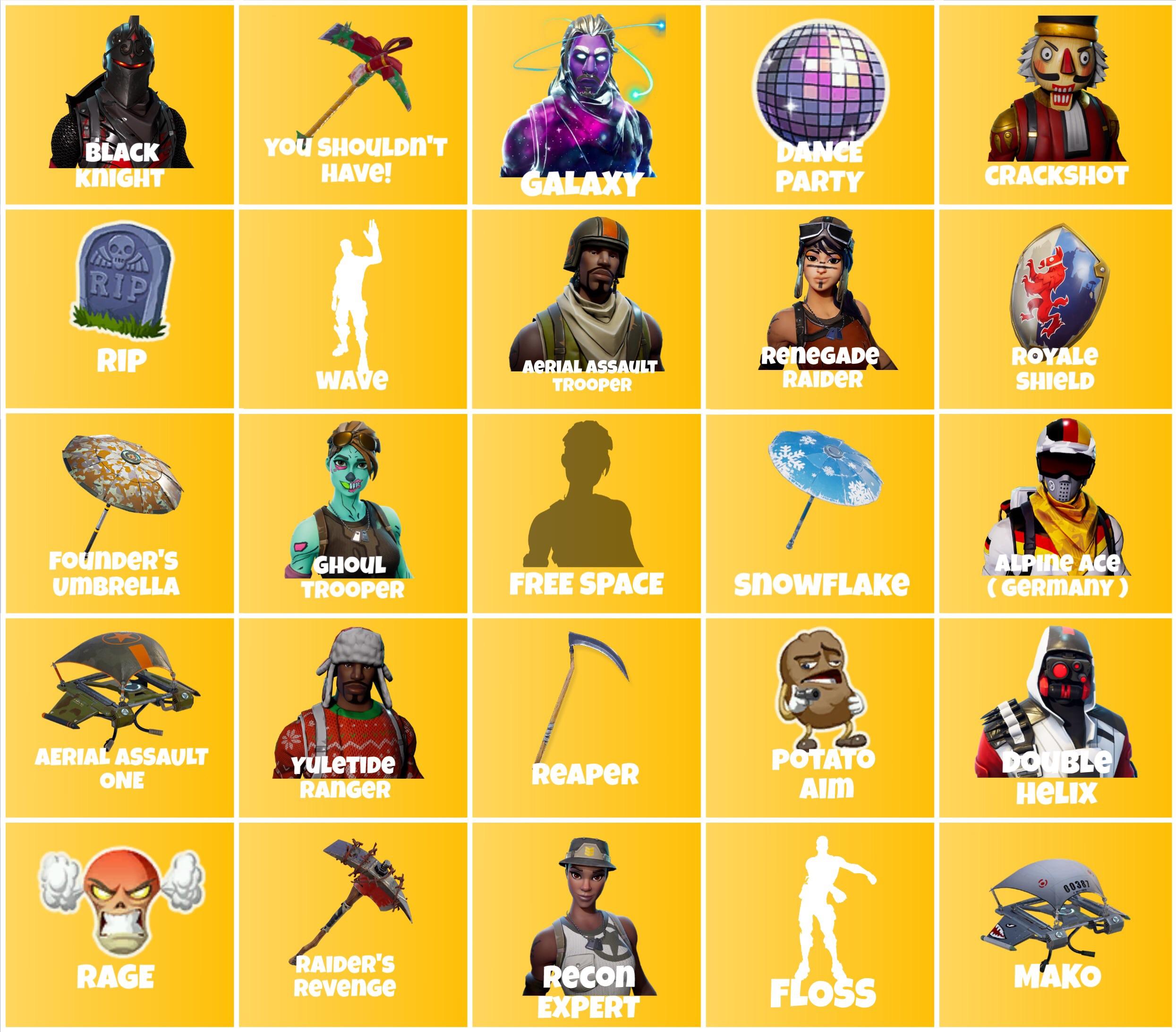 most rare fortnite items