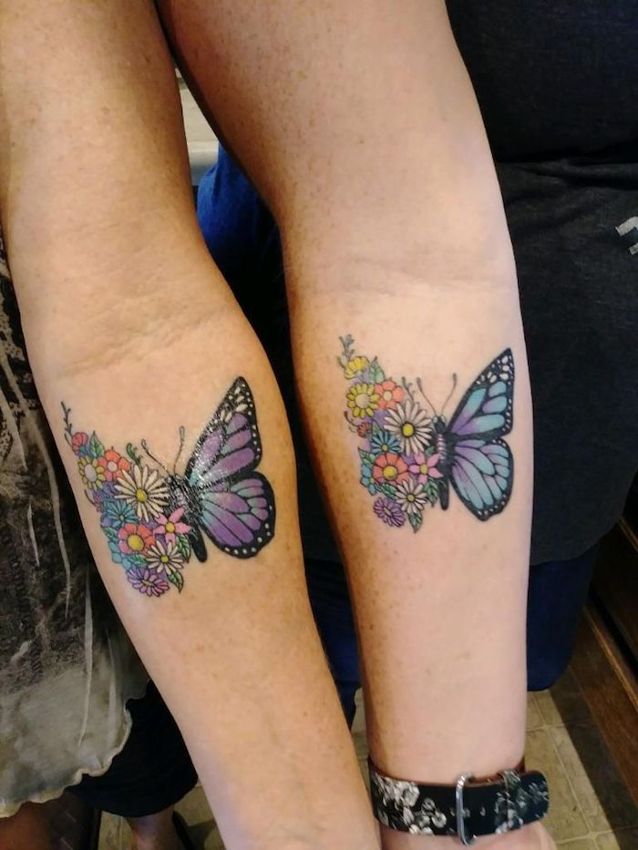 mother daughter butterfly tattoos