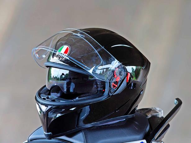 motorbike helmet with sun visor