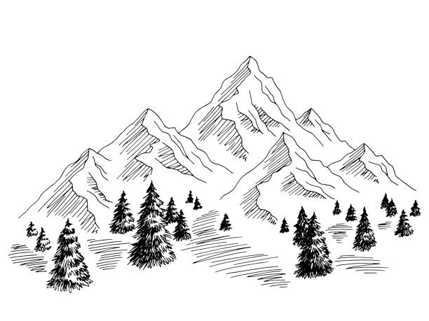 mountain line drawing