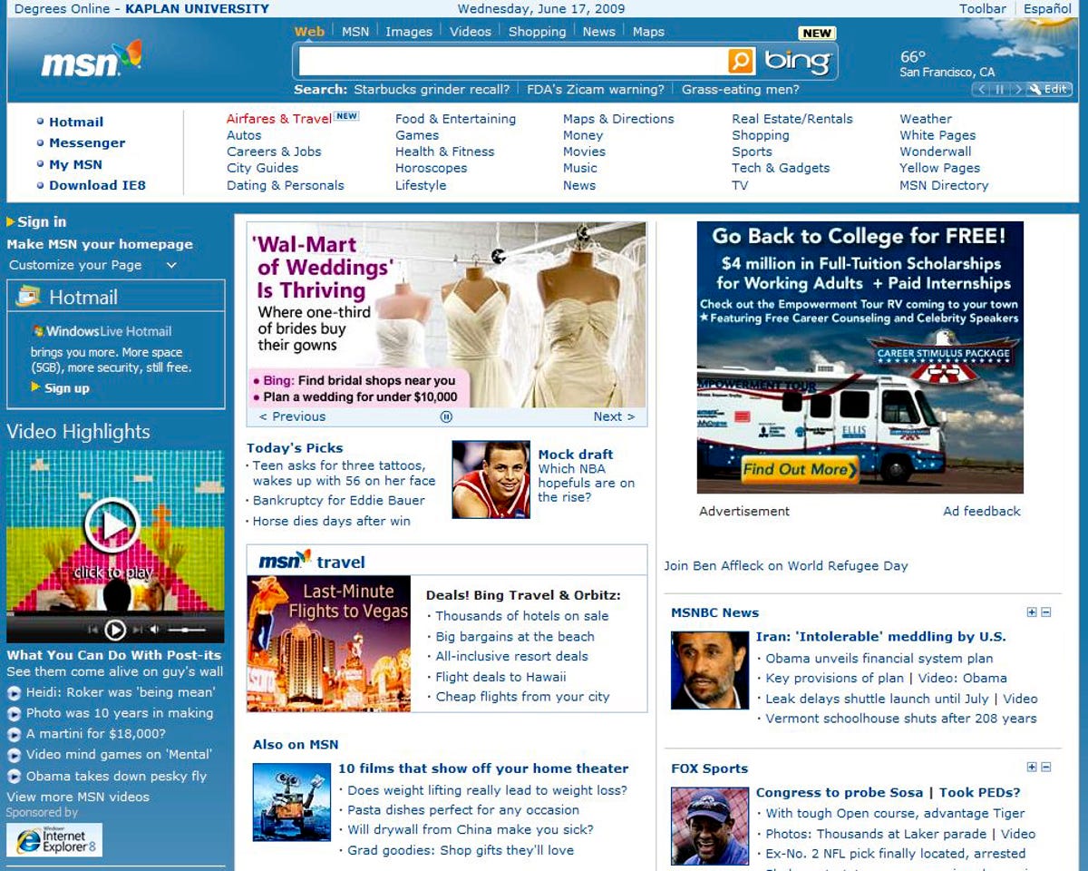 msn front page