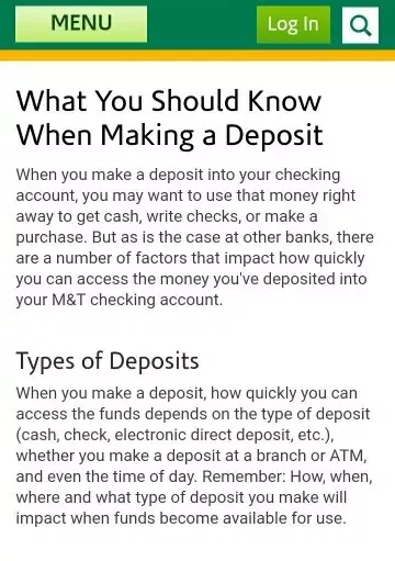 m&t check deposit funds availability