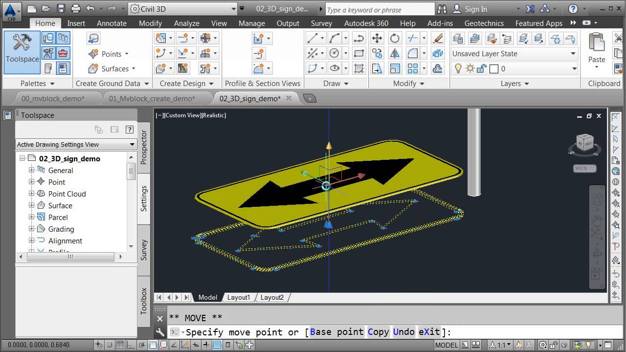 multi view block autocad