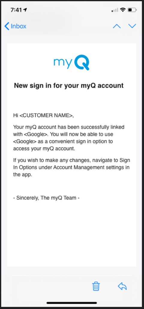 myq account