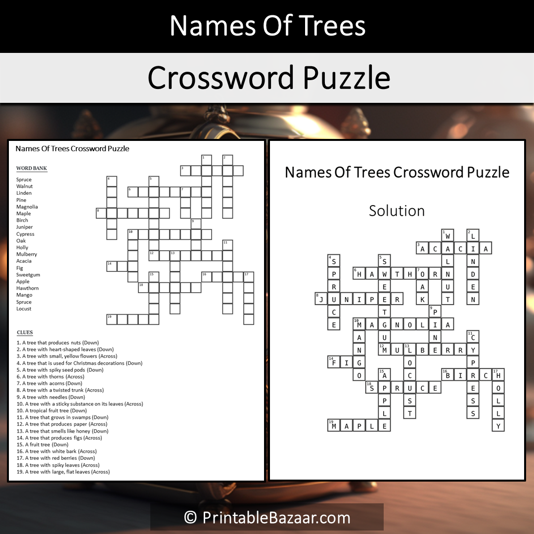 n z tree crossword clue