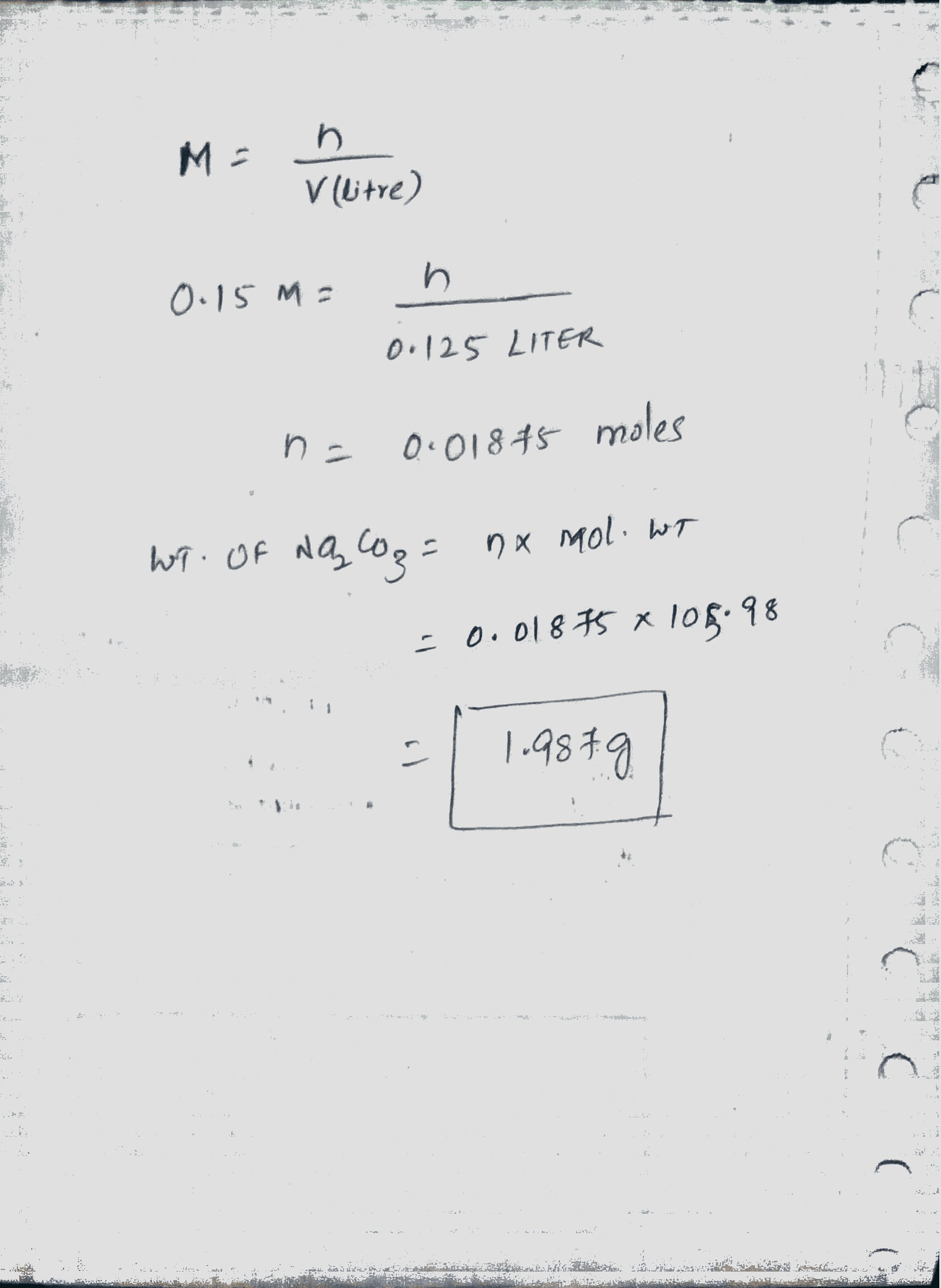 na2co3 molar mass