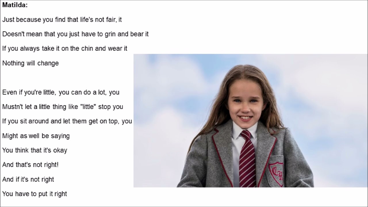 naughty matilda lyrics