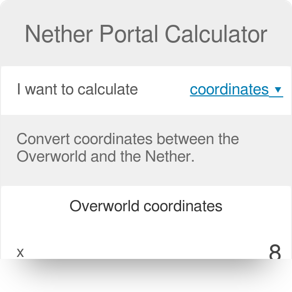 nether calculator