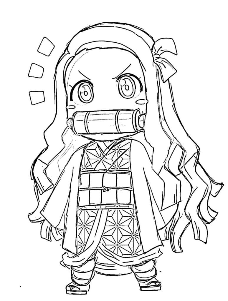 nezuko colouring page