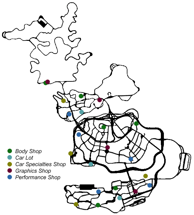 nfs underground 2 map all shops