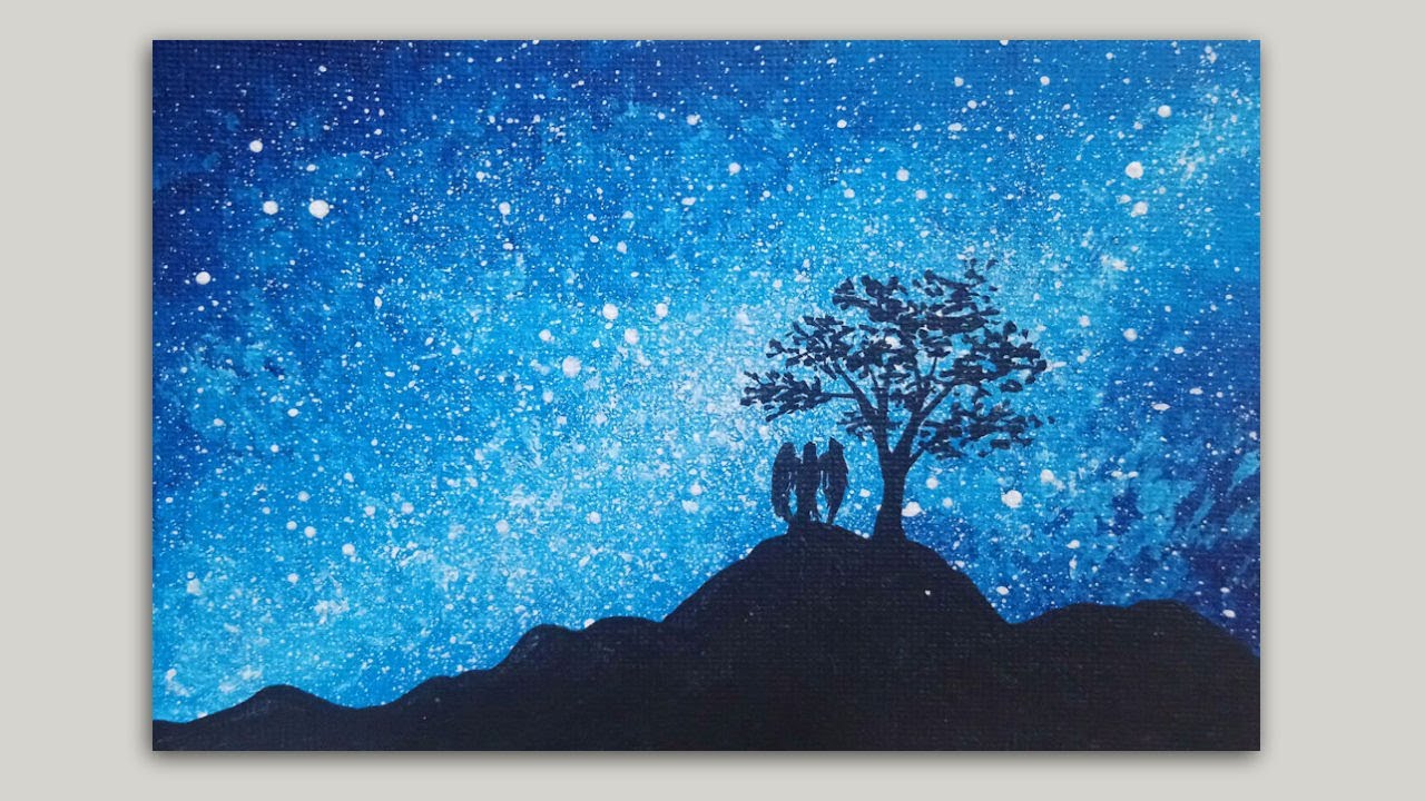 night sky easy painting