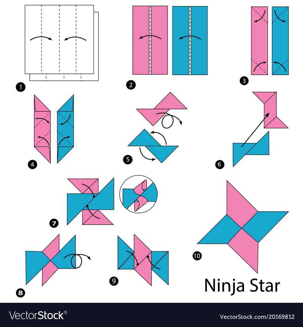 ninja star origami steps