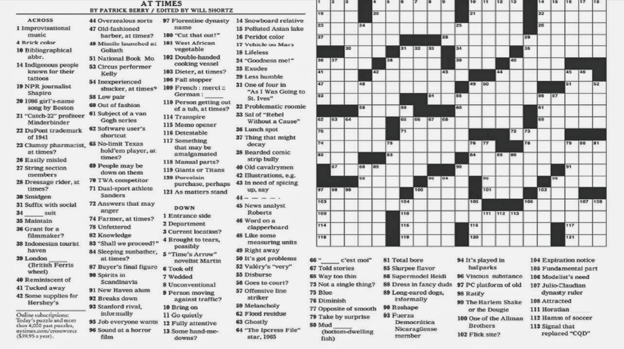 nyt crossword sunday