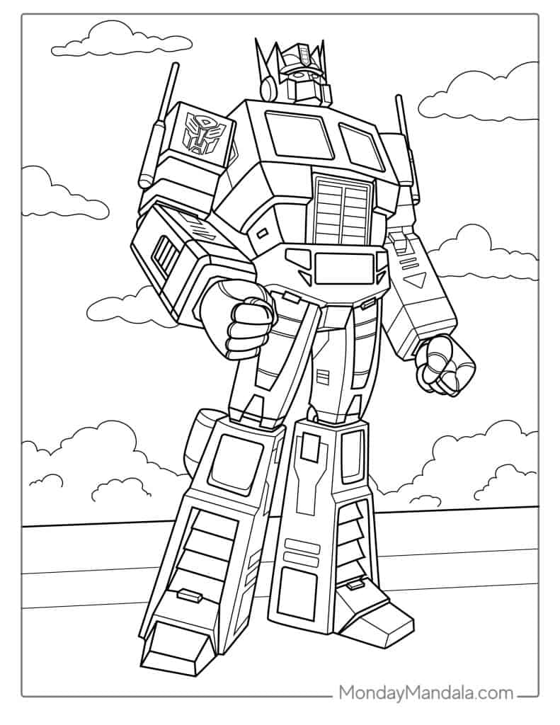 optimus prime coloring pages