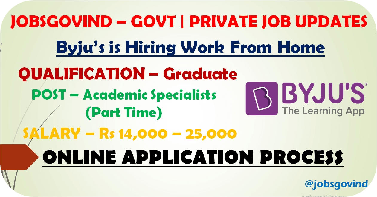 part time job in byjus