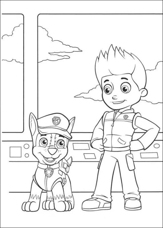 paw patrol chase para colorear