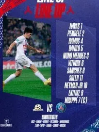 pays de cassel vs psg lineups