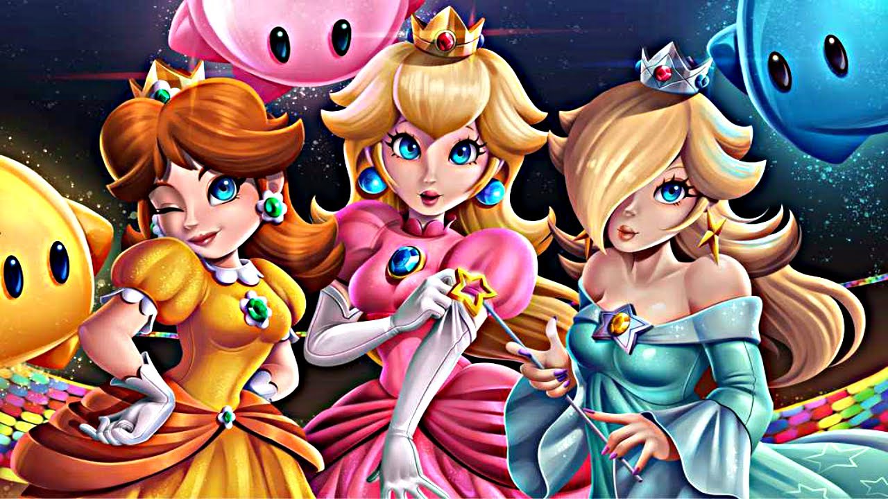 peach and daisy and rosalina