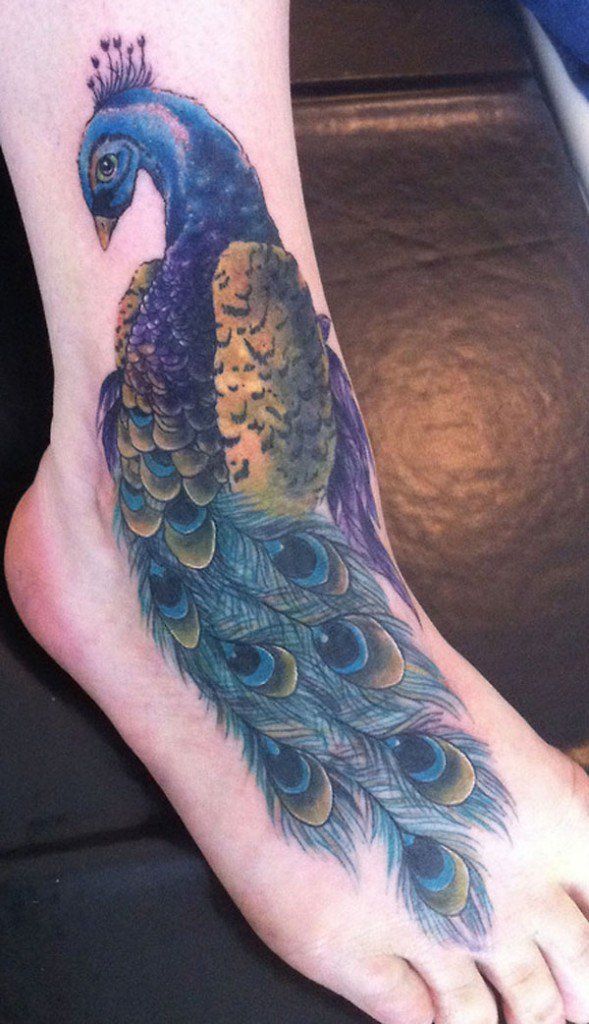 peacock foot tattoo