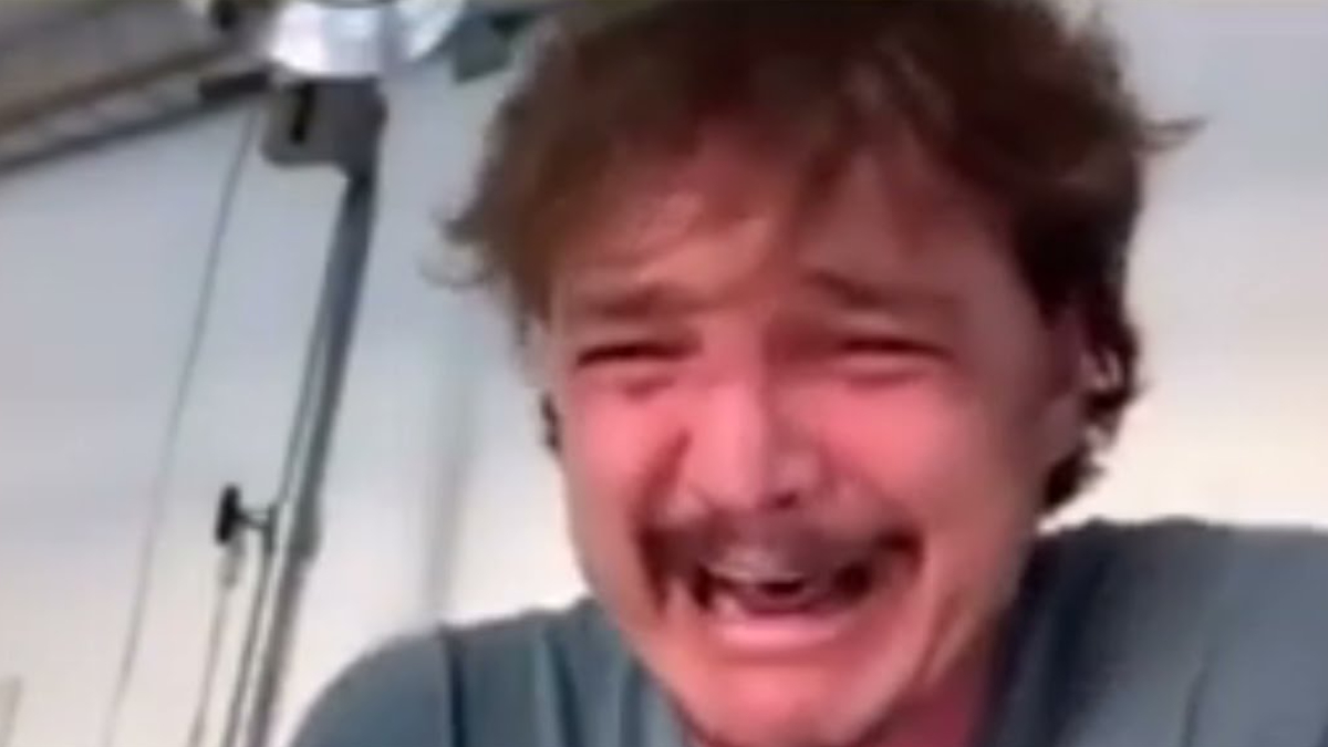 pedro pascal crying meme