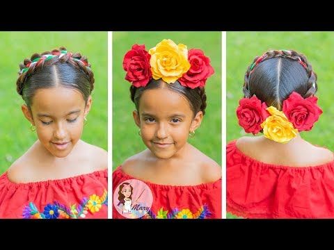 peinados mexicanos para niñas con flores