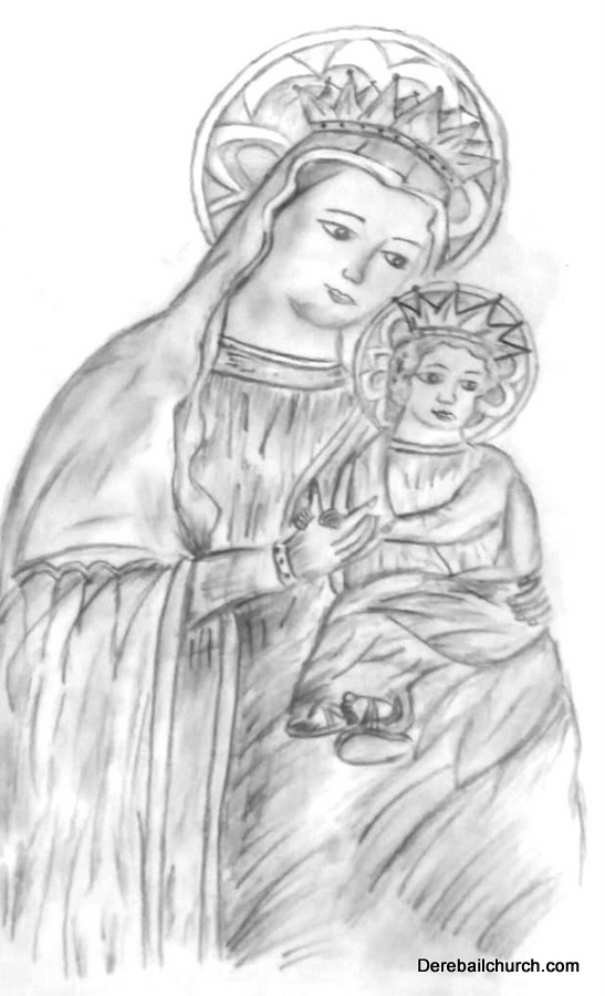 pencil mary mother of jesus drawing