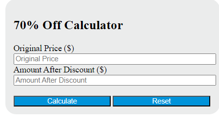 percentage off calculator