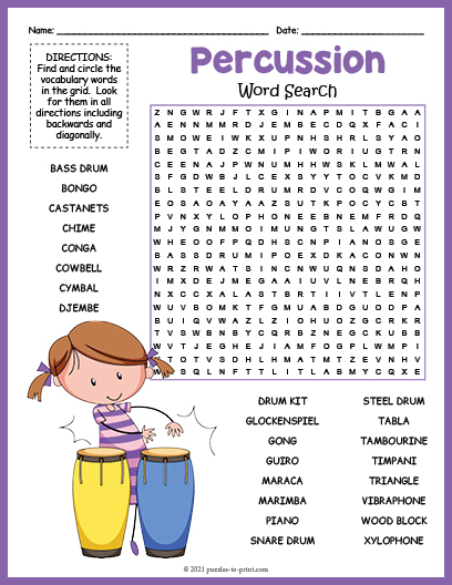 percussion instrument crossword