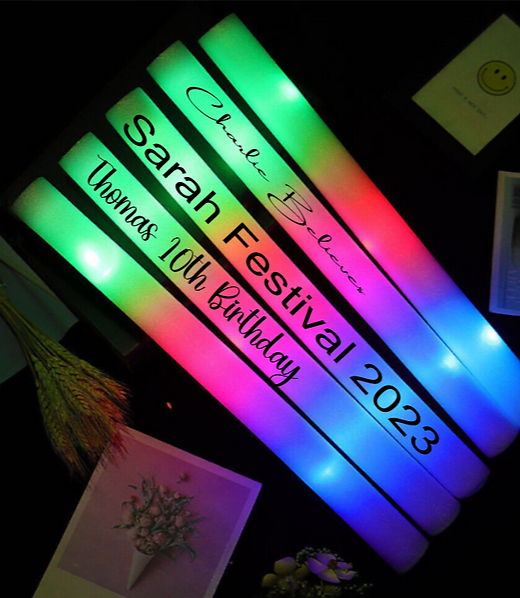 personalised foam glow sticks