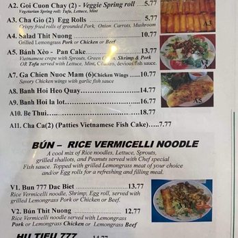 pho le 777 menu