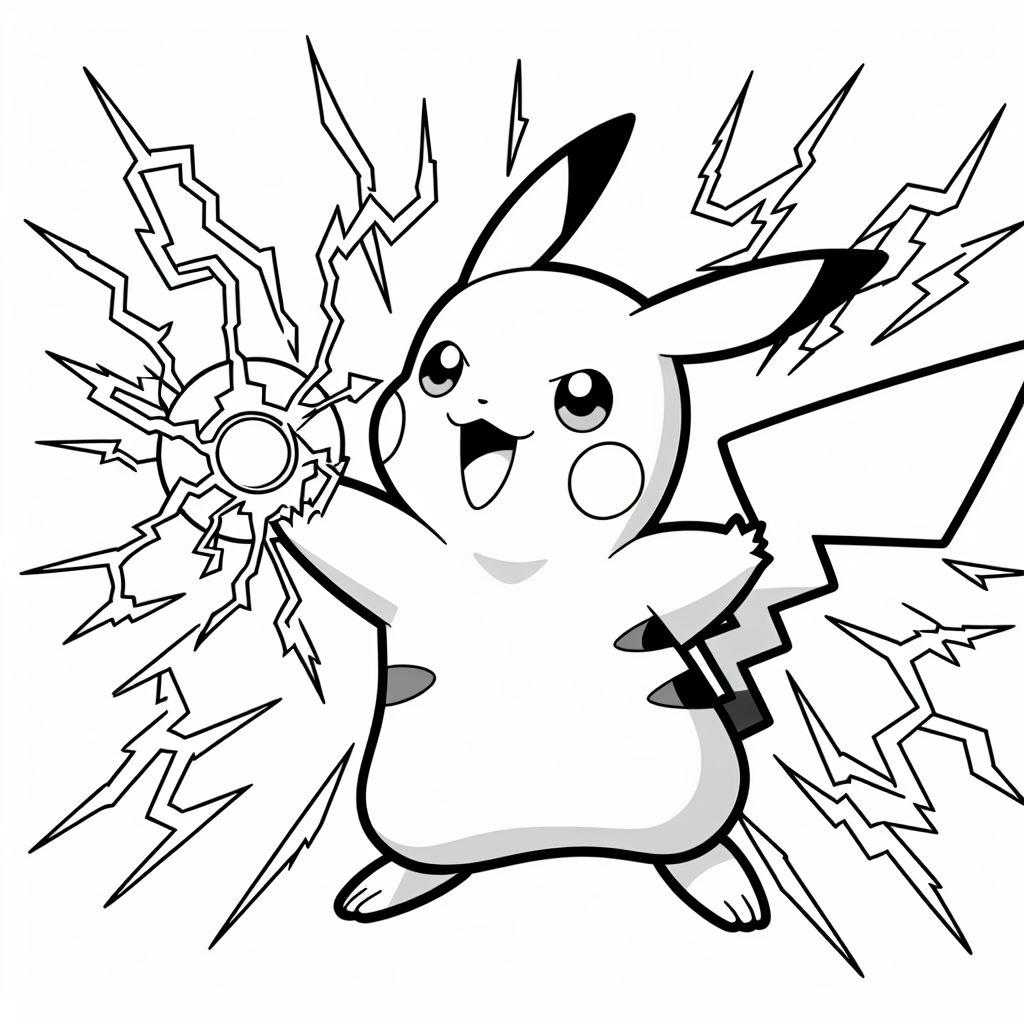 pikachu para colorear