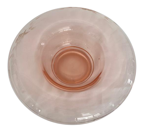 pink depression glass console bowl