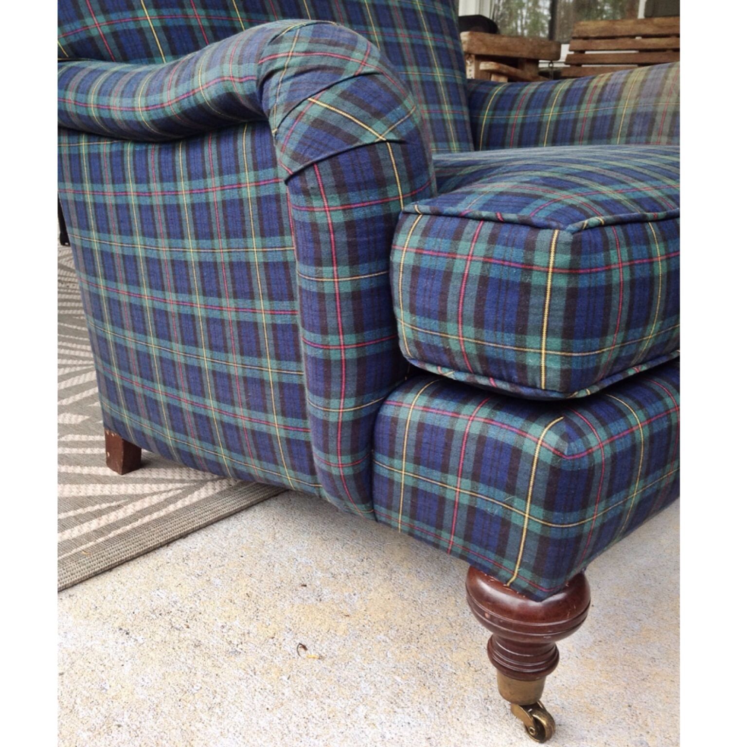 plaid club chair