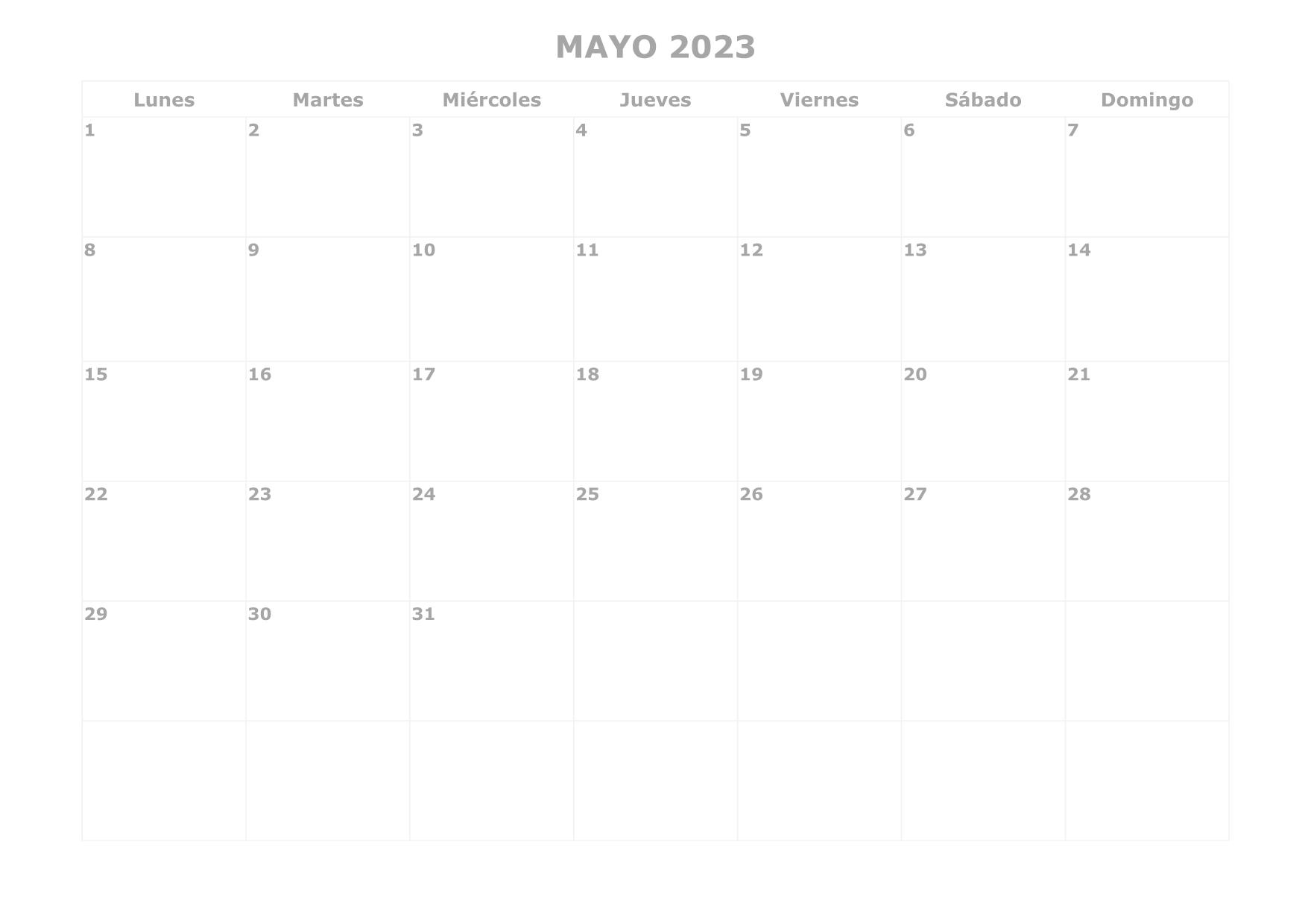 plantilla calendario mayo 2023