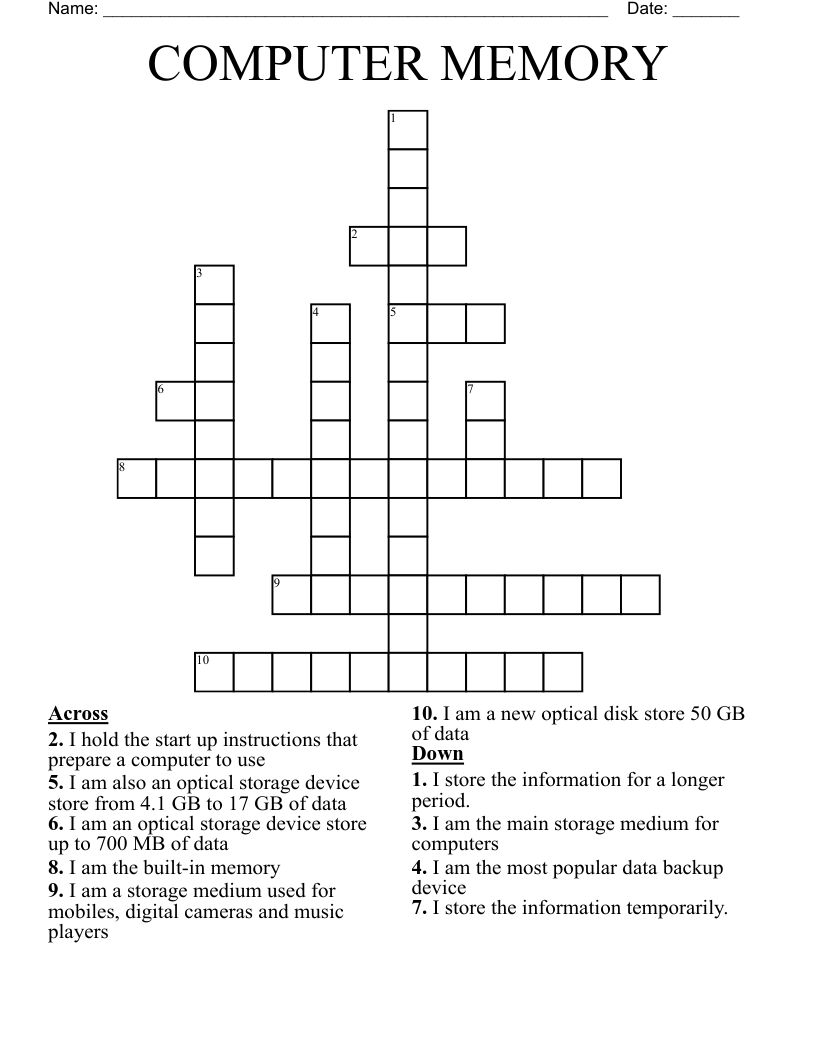 plug in memory crossword