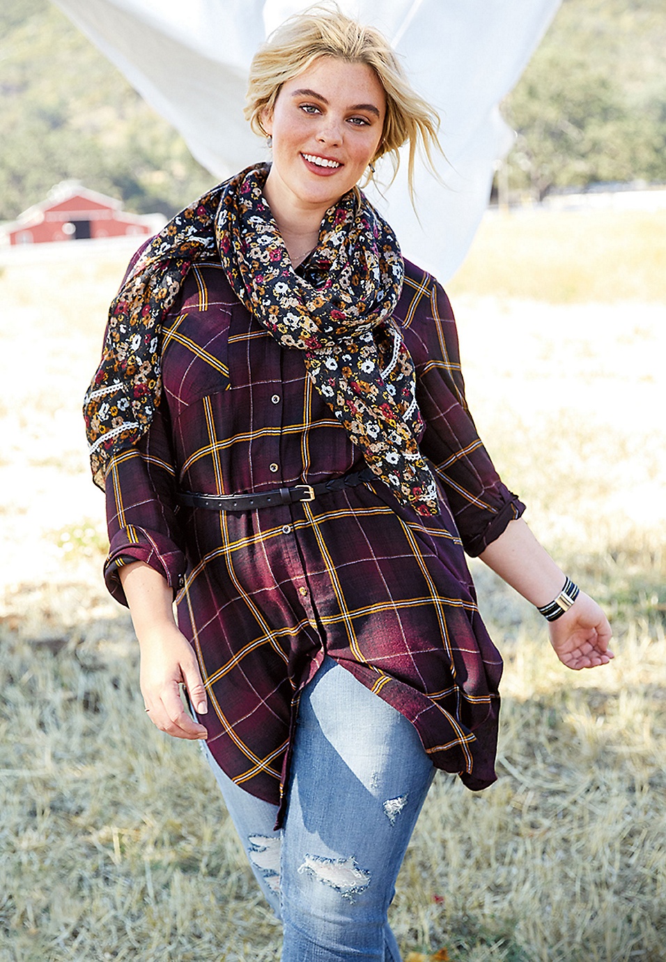 plus size flannel duster