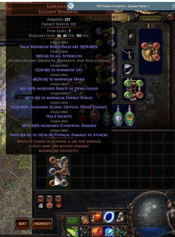 poe unique rings