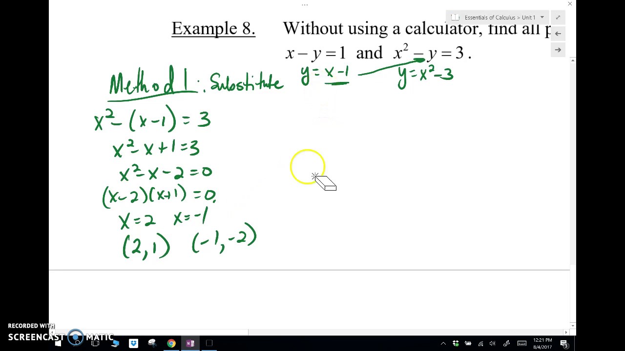 point of intersection solver