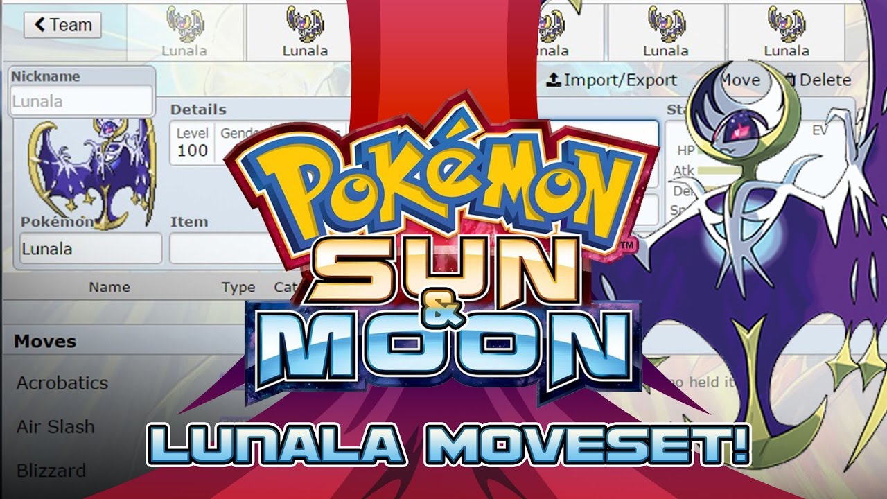 pokemon lunala moveset