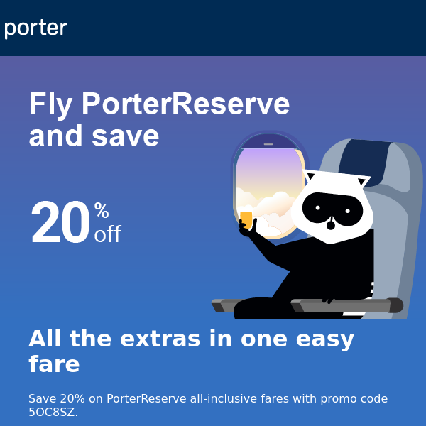 porter airlines coupons