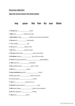 possessive pronouns exercises doc