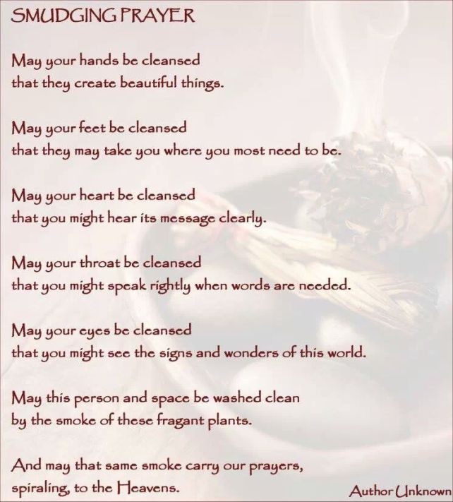 prayer for smudging a home