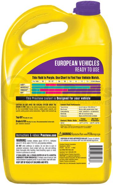 prestone antifreeze ingredients